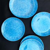 Neelam Hand Painted Ceramic Dinner Set Of 20 Pieces With Serving Bowls | 6 Dinner Plates + 6 Side Plates+ 6 Katori Bowls, 180ml Each + 2 Serving Bowls, 800ml Each | Serving For 6